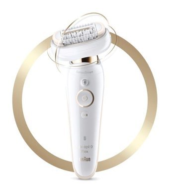 Braun Silk-Epil 9 Flex 9001 Genital Bölge Tüm Vücut Koltuk Altı Bacak için 40 Cımbızlı Tek Başlıklı Kablosuz Işıklı Islak Kuru Epilatör Beyaz