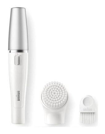 Braun FaceSpa SE810 Yüz Genital Bölge Koltuk Altı Bacak için 10 Cımbızlı Çift Başlıklı Kablosuz Epilatör Beyaz
