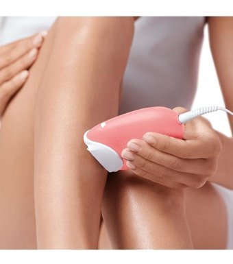 Braun Silk-Epil 3 3277 Smartlight Tüm Vücut Kaş Bıyık Koltuk Altı Bacak için 3 Başlıklı Kablolu Epilatör Pembe