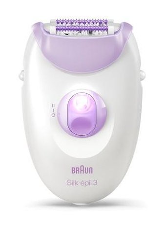 Braun 3170 Soft Perfection Genital Bölge Koltuk Altı Bacak için 20 Cımbızlı Tek Başlıklı Kablolu Işıklı Epilatör Mor