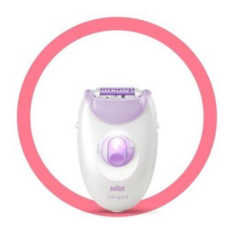 Braun 3170 Soft Perfection Genital Bölge Koltuk Altı Bacak için 20 Cımbızlı Tek Başlıklı Kablolu Işıklı Epilatör Mor