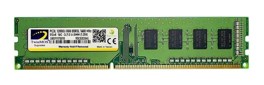 Twinmos MDD3L8GB1600D 8 GB DDR3 1x8 1600 MHz Ram