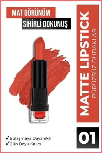 New Well No: 01 Kalıcı Mat Krem Lipstick Ruj