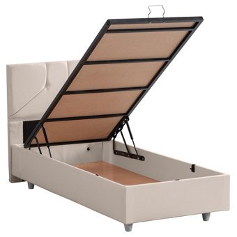 Setay Mobilya Wick 100x200 cm Başlıklı Sandıklı Tek Kişilik Baza Seti Krem