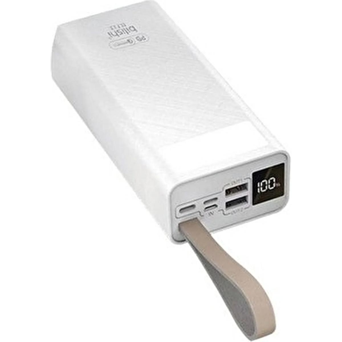 Blishi B30 30000 mAh Hızlı Şarj Işıklı Dijital Göstergeli USB Powerbank Beyaz