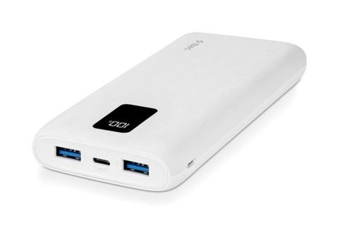 Ttec PowerSlim Trio 10000 mAh Hızlı Şarj Dijital Göstergeli Lightning-Type C-USB Çoklu Bağlantı Powerbank Beyaz