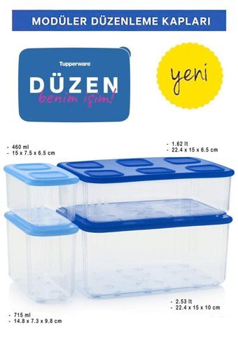 Tupperware Modüler 8'li Plastik Saklama Kabı