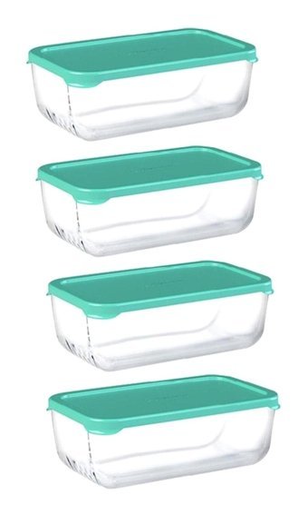 Paşabahçe 53743 8'li Cam-Plastik Saklama Kabı 4x1.2 lt