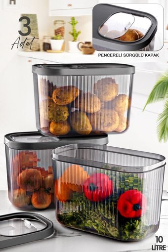 Kitchen Life 6'lı Plastik Saklama Kabı 3x10 lt