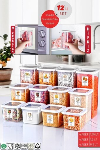 Nandy Home 24'lü Kare Plastik Saklama Kabı Şeffaf