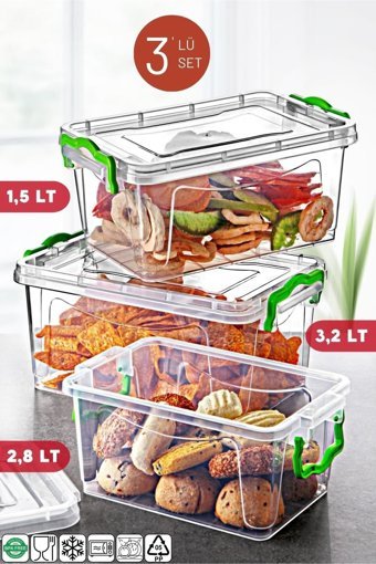 Nandy Home 6'lı Plastik Saklama Kabı Şeffaf