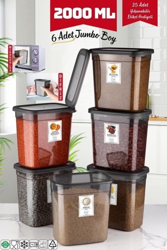 Nandy Home 12'li Plastik Saklama Kabı 6x2 lt