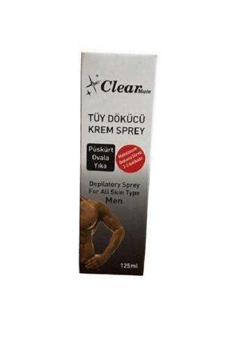 Clear Mate Tüm Ciltler İçin Koltuk Altı Bacak Unisex Tüy Dökücü Sprey 125 ml