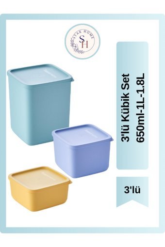 Tupperware Kübik 6'lı Plastik Saklama Kabı