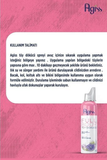 Agiss Tüm Ciltler İçin Tüm Vücut Genital Bölge Kadın Tüy Dökücü Sprey 4x155 ml
