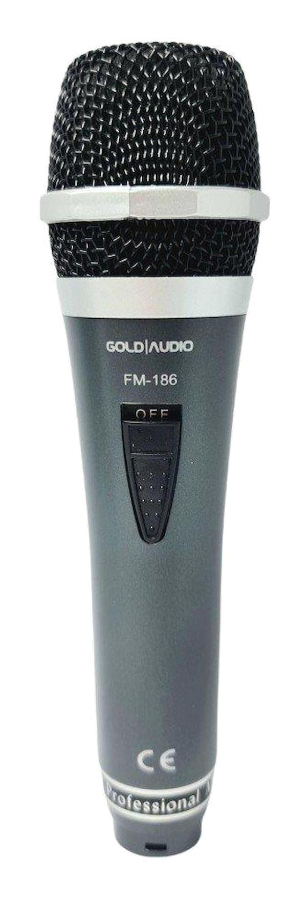 Gold Audio Audio FM-186 Condenser AUX Kablolu Yayıncı Siyah El Mikrofon
