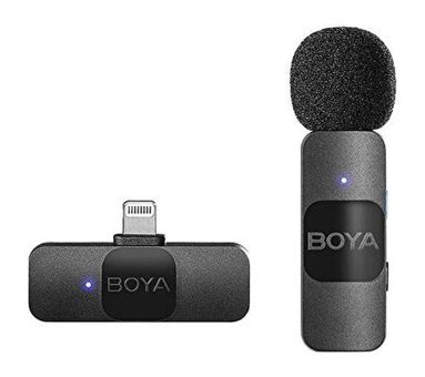 Boya By-V1 Condenser Lightning Kablosuz Yayıncı Siyah Yaka Mikrofon
