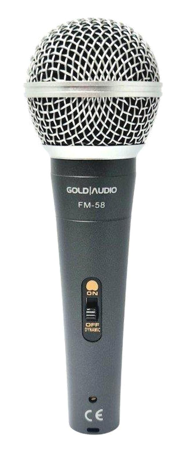 Gold Audio Audio FM-58 Condenser AUX Kablolu Yayıncı Siyah El Mikrofon