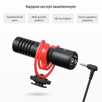 Boya BY-MM1 Condenser 3.5 mm Kablolu Yayıncı Siyah El Mikrofon