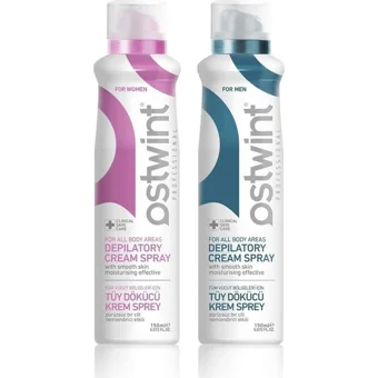 Ostwint Professional Tüm Ciltler İçin Tüm Vücut Genital Bölge Erkek-Kadın Tüy Dökücü Sprey 2x150 ml
