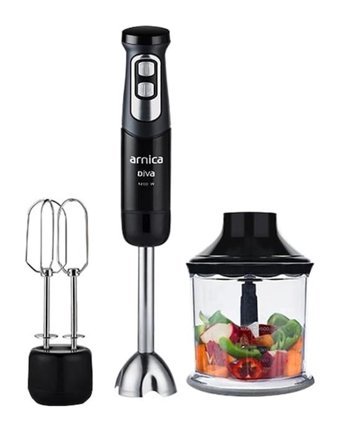Arnica Diva 1200 W Çırpıcılı Turbo Fonksiyonlu Siyah Mikser Seti