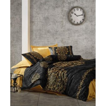 Cotton Box Pamuk Saten Dört Mevsim 200 x 220 cm Çift Kişilik Çarşaflı Desenli Nevresim Takımı Altın