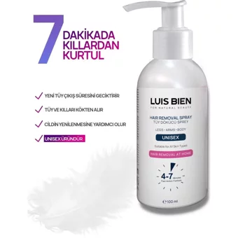 Luis Bien For Natural Beauty Normal Ciltler İçin Koltuk Altı Bacak Genital Bölge Unisex Tüy Dökücü Sprey 100 ml