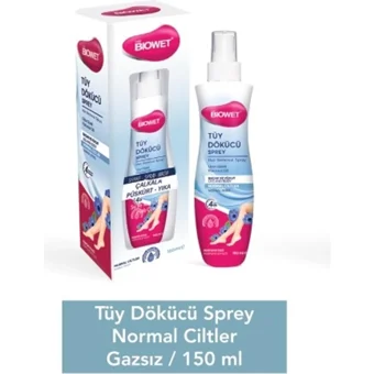 Biowet Normal Ciltler İçin Koltuk Altı Bacak Kadın Tüy Dökücü Sprey 150 ml