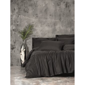 Cotton Box 60% Bambu - 40% Pamuk Dört Mevsim 200 x 220 cm Çift Kişilik Çarşaflı Desenli Nevresim Takımı Siyah