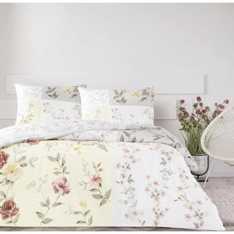 Taç Pamuk Dört Mevsim 200 x 220 cm Çift Kişilik Çarşaflı Desenli Nevresim Takımı Krem