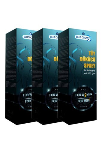 Blue Ocean Tüm Ciltler İçin Yüz Unisex Tüy Dökücü Sprey 3x100 ml