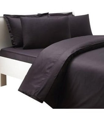 Taç Pamuk Dört Mevsim 200 x 220 cm Çift Kişilik Çarşaflı Düz Nevresim Takımı Siyah