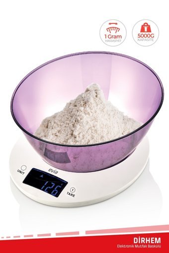 Evia Dirhem Dijital Hazneli 5 kg Mutfak Tartısı