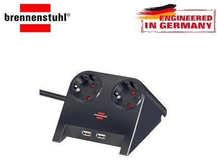 Brennenstuhl Kalın 2'li 1.8 m Uzatma Kablosu Siyah