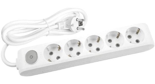 Viko Multi-let 3500 W Kalın Anahtarlı 5'li 3 m Uzatma Kablosu Beyaz