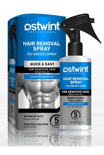 Ostwint Hassas Ciltler İçin Koltuk Altı Bacak Erkek Tüy Dökücü Sprey 150 ml