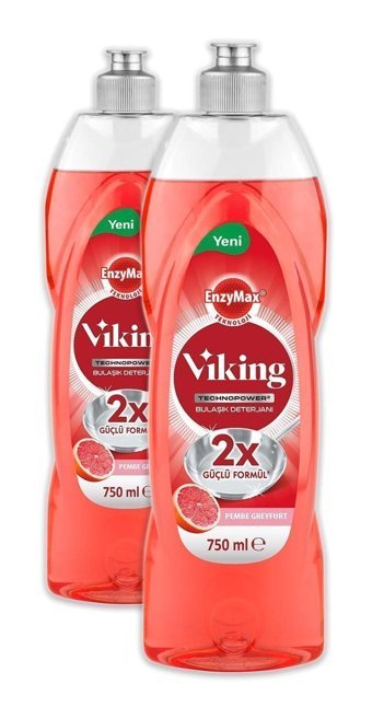 Viking Technopower Pembe Greyfurt Kokulu El Bulaşık Deterjanı 2x750 ml