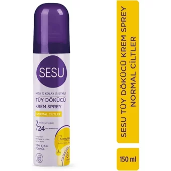 Sesu Normal Ciltler İçin Koltuk Altı Bacak Kadın Tüy Dökücü Sprey 150 ml