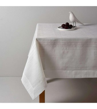 Linens Basic Polyester 160x220 cm Dikdörtgen Masa Örtüsü Krem