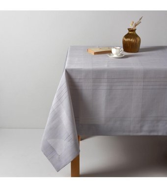 Linens Basic Polyester 160x300 cm Dikdörtgen Masa Örtüsü Gri