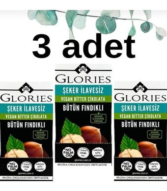 Glories Vegan Fındıklı Çikolata 3x60 gr