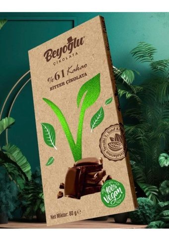 Beyoğlu Çikolata Vegan Bitter Çikolata 3x80 gr