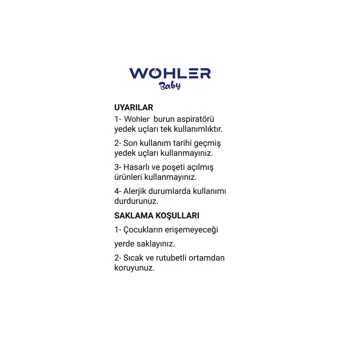 Wohler Nazal Burun Aspiratörü Yedek Ucu 4x10'lu Set