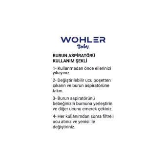 Wohler Nazal Burun Aspiratörü Yedek Ucu 4x10'lu Set