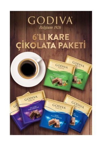 Godiva Kare Karışık Çikolata 6x60 gr