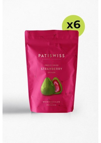 Patiswiss Draje Çilekli Çikolata 6x80 gr