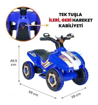 Uj Toys Ranger 6 V Üstü Açık Tek Kişilik Akülü ATV Mavi