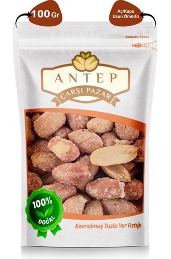Antep Çarşı Pazar Tuzsuz Kavrulmuş Yer Fıstığı 100 gr