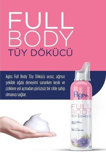 Agiss Tüm Ciltler İçin Tüm Vücut Genital Bölge Kadın Tüy Dökücü Sprey 3x155 ml