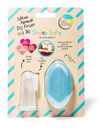 Smiley Baby Kapaklı Yumuşak Manuel Bebek Diş Fırçası Mavi